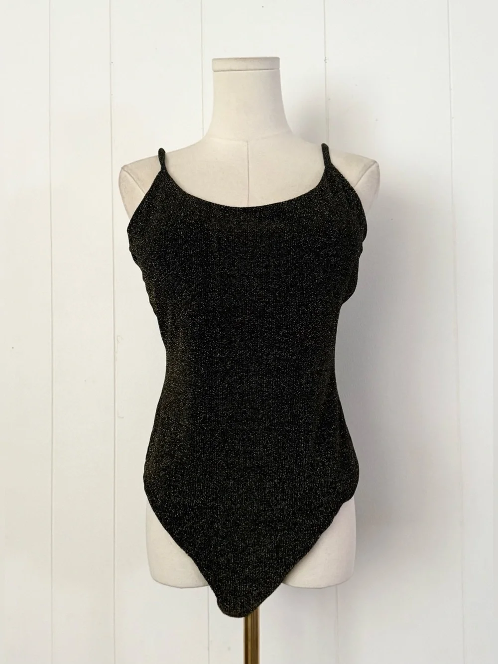 Andie Swim The Liku Metallic One-Piece Swimsuit Medium Adjustable Back